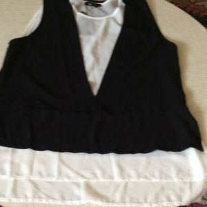 Black and beige Zara top size large